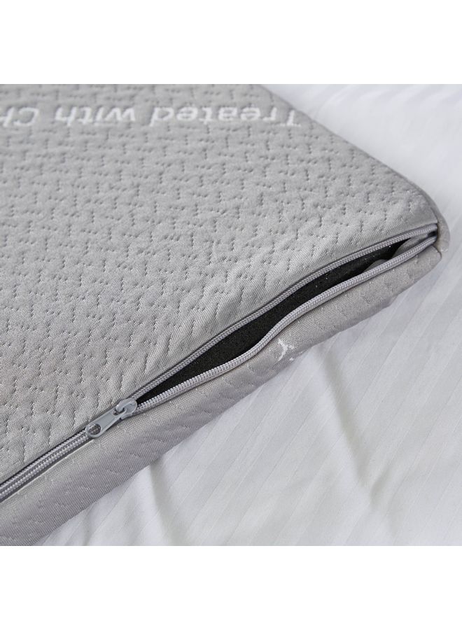 Mattress Topper Polyester Grey/White 200x200cm