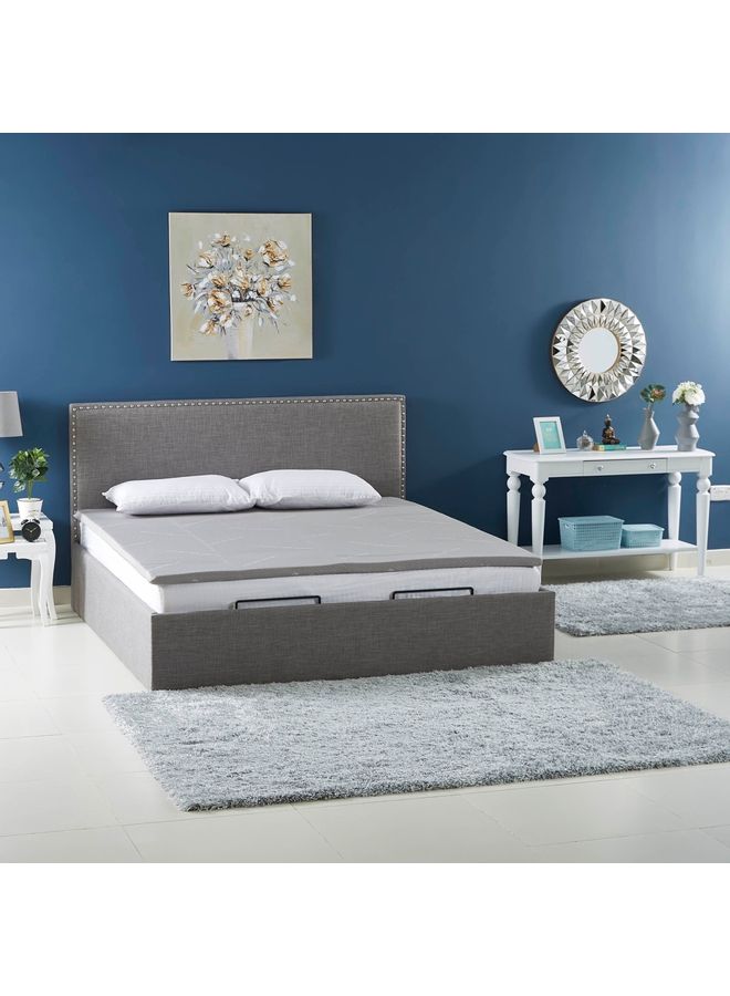 Mattress Topper Polyester Grey/White 200x200cm