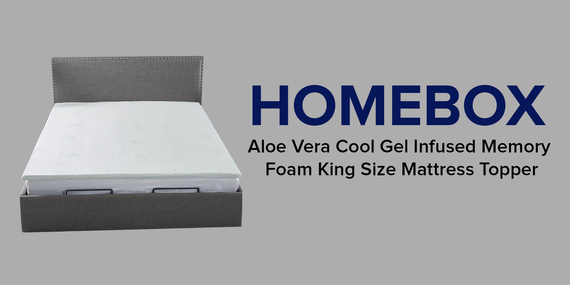 Premium Quality Aloe Vera Cool Gel Infused Memory Foam Soft Touch Washable Spill And Stain Resistant King Size Mattress Topper Combination White