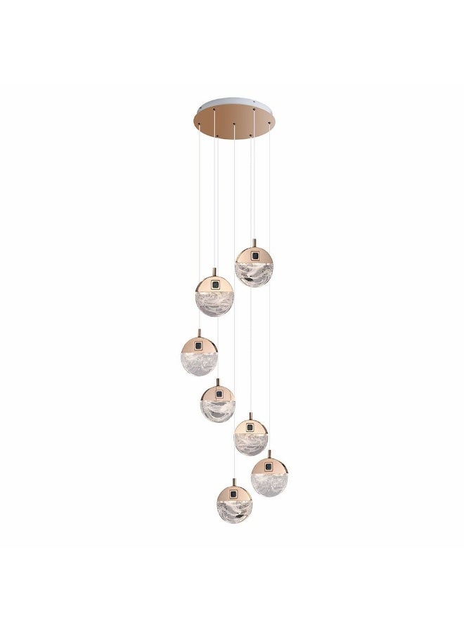 Alisse Chandelier Stainless Steel Plus Aluminium Crystal D82 X H16X W30 Led Gold/Clear