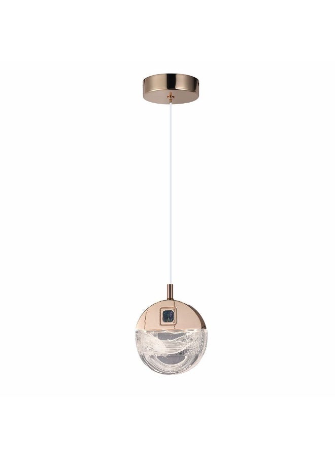 Alisse Pendant Stainless Steel Aluminium Crystal D66 X H49 X W25 Led Gold/Clear