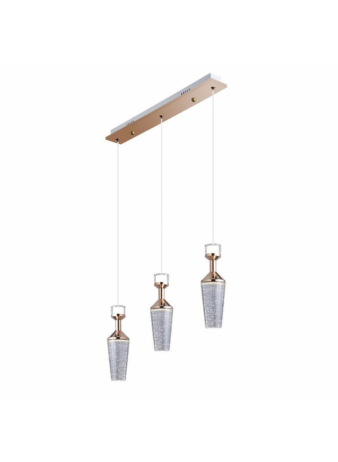 Valentino Set Pendant Stainless Steel Plus Aluminium Crystal D30 X H20 X W30 Led Gold/Clear