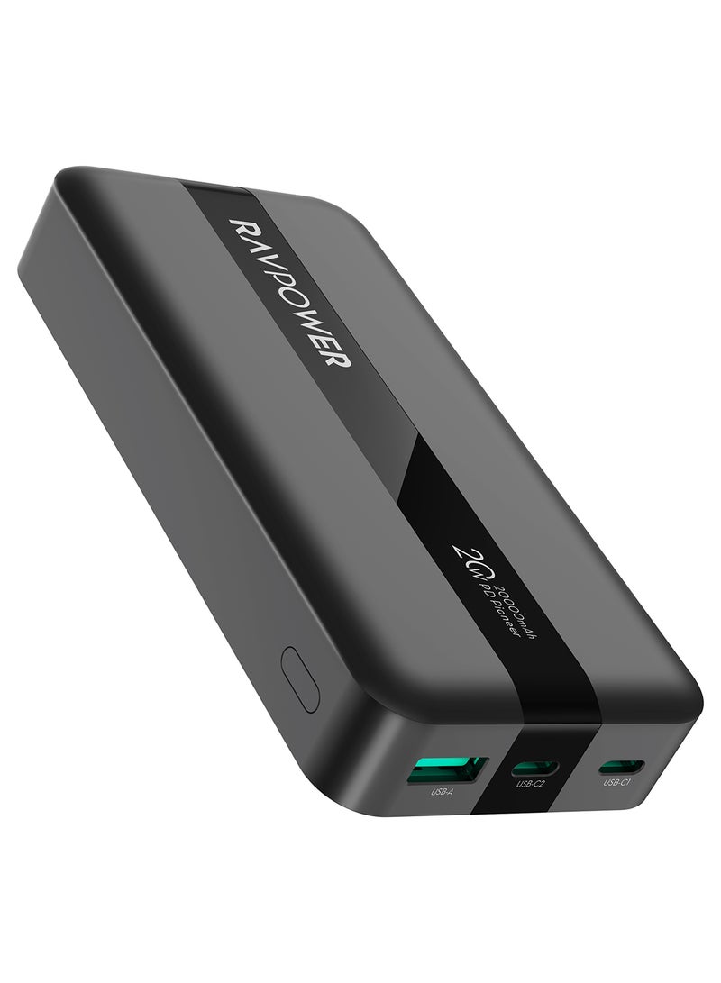 20000 mAh PB1235 PD20W Power Bank 2C1A Black