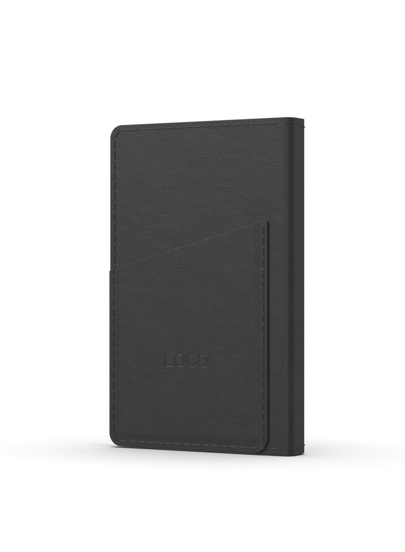 Vermont Portable 5000mAh Wallet Powerbank with Built-In Card Holder & Magnetic Type-C to C Cable Booktype / RFID Protection / Fast Charging / LED indicators / 3 Card Pocket / 6 Card Capacity - Black