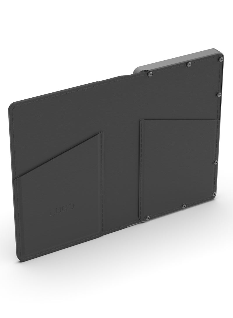 Vermont Portable 5000mAh Wallet Powerbank with Built-In Card Holder & Magnetic Type-C to C Cable Booktype / RFID Protection / Fast Charging / LED indicators / 3 Card Pocket / 6 Card Capacity - Black