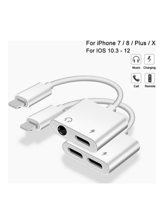 2-In1 Smartphone Cable Adapter White