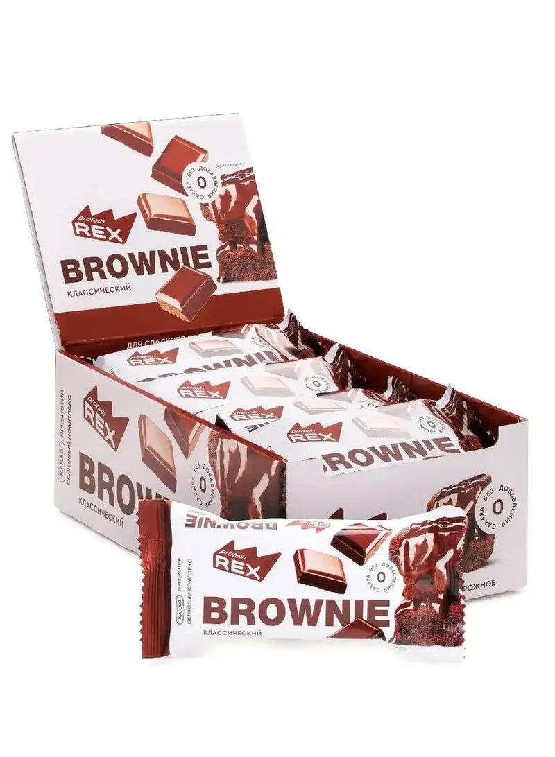 Rex Protein Cake Brownie Classic - High-Protein, Low-Sugar Treats (50gx12) Box