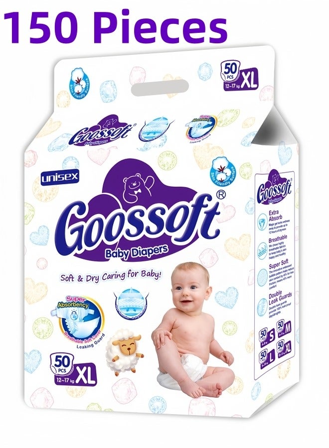 Goossoft pants diaper, children's size XL, 12-17kg, oversized set of 150 diapers