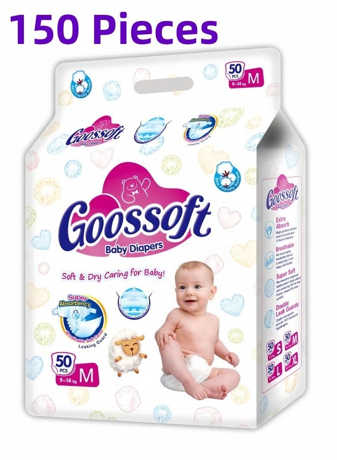 Goossoft pants diaper, children's size M, 9-14kg, oversized set of 150 diapers