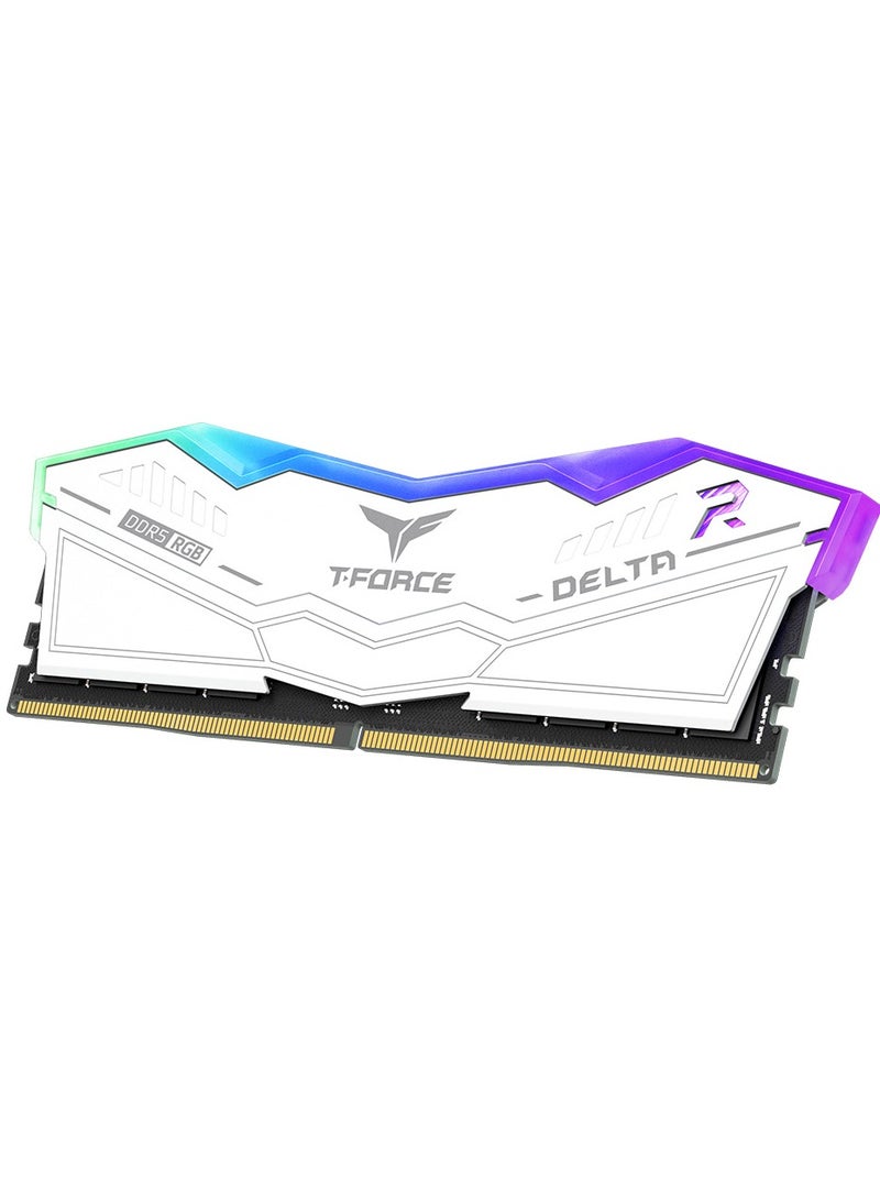 Team Group 32GB(2X16GB) DDR5 RGB Gaming RAM, Speed up to 6000MHz, Dual Channel Desktop Module, Taiwan | WHITE