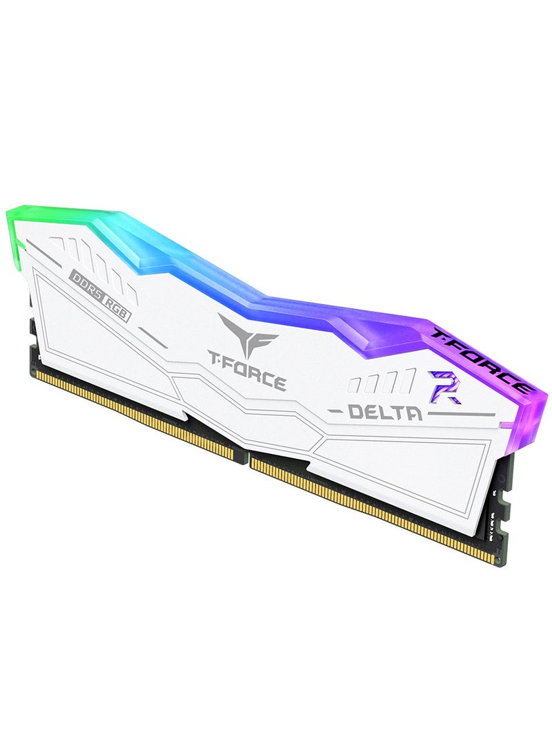 Team Group 32GB(2X16GB) DDR5 RGB Gaming RAM, Speed up to 6000MHz, Dual Channel Desktop Module, Taiwan | WHITE