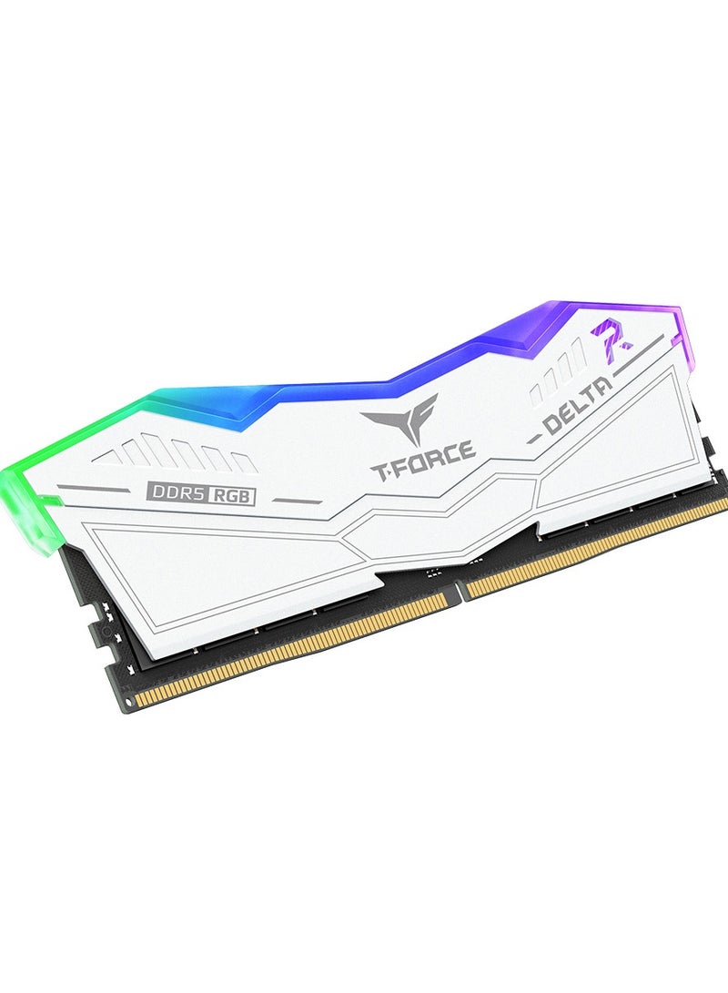 TEAMGROUP 64GB(2X32GB) DDR5 RGB Gaming RAM, Speed upto 6000MHz, Dual Channel DESKTOP Module | TAIWAN | WHITE