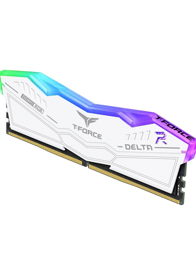 TEAMGROUP 64GB(2X32GB) DDR5 RGB Gaming RAM, Speed upto 6000MHz, Dual Channel DESKTOP Module | TAIWAN | WHITE