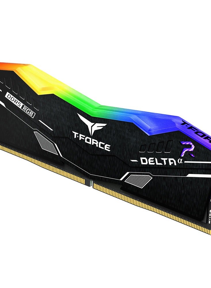 Team Group 32GB(2X16GB) DDR5 RGB Gaming RAM, Speed up to 6000MHz, Dual Channel Desktop Module, Taiwan | BLACK