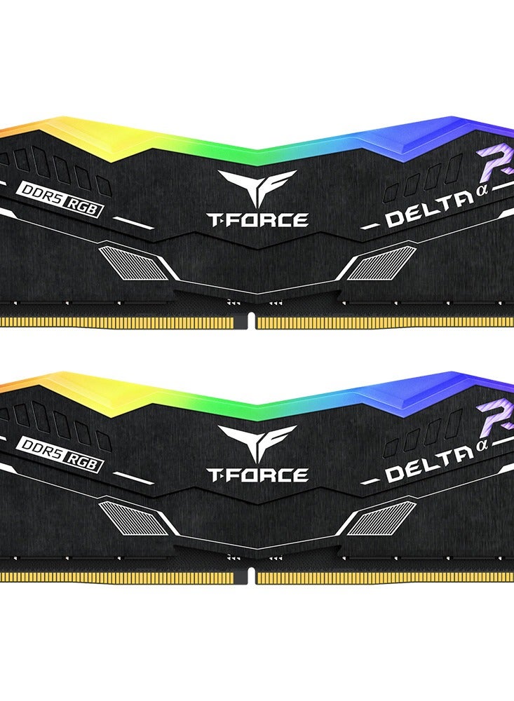 Team Group 32GB(2X16GB) DDR5 RGB Gaming RAM, Speed up to 6000MHz, Dual Channel Desktop Module, Taiwan | BLACK