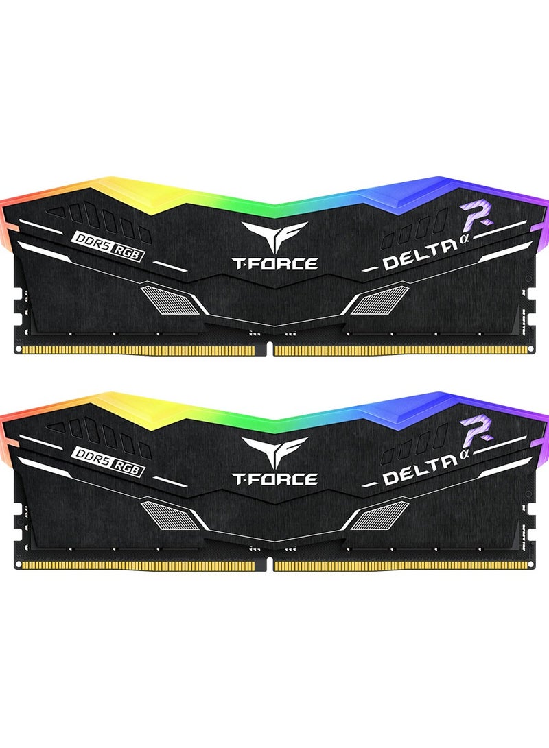 TEAMGROUP 64GB(2X32GB) DDR5 RGB Gaming RAM, Speed upto 6000MHz, Dual Channel DESKTOP Module | TAIWAN | BLACK