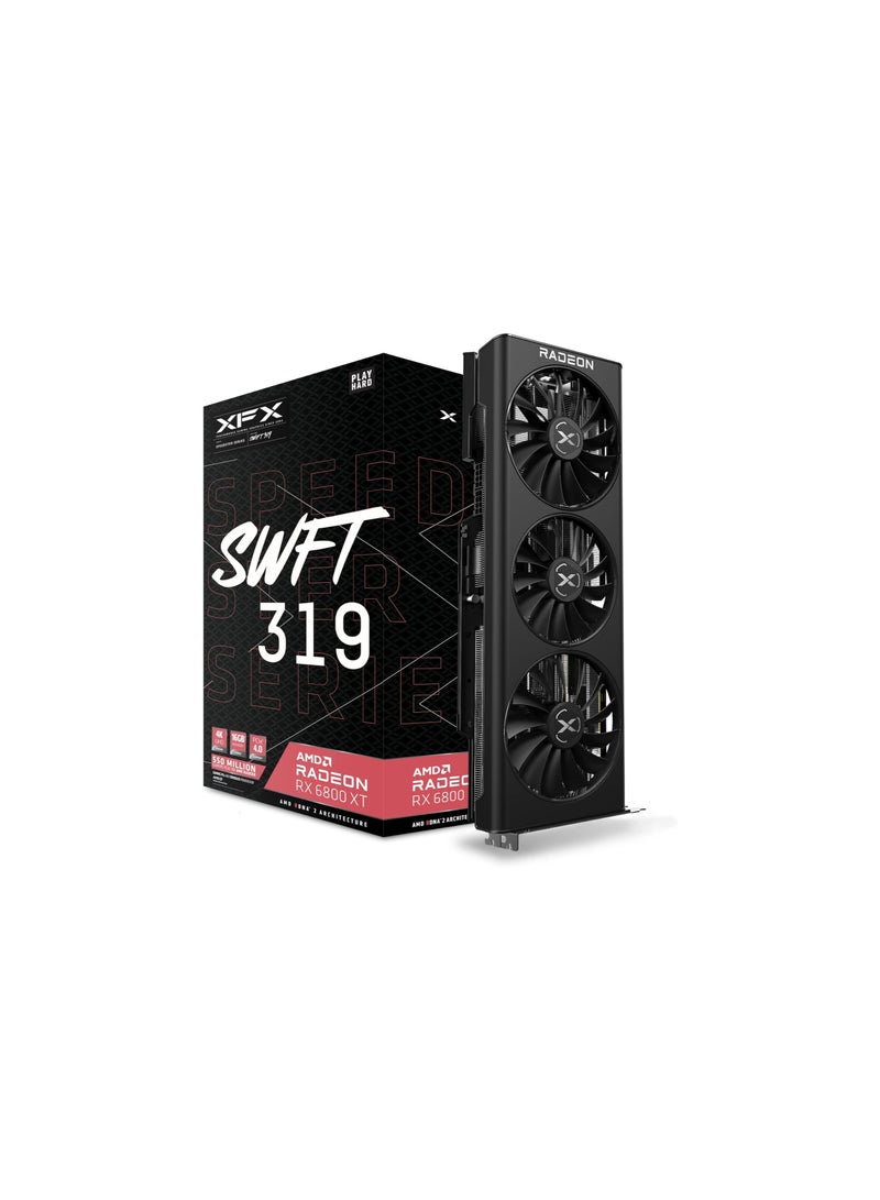 XFX Speedster SWFT 319 AMD Radeon RX 6800 XT CORE Gaming Graphics Card with 16GB GDDR6 HDMI 3xDP, AMD RDNA 2 RX-68XTAQFD9