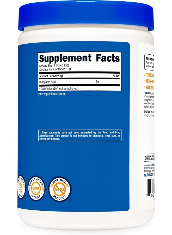 Nutricost D-Aspartic Acid (DAA) Powder 300G - Pure D Aspartic Acid