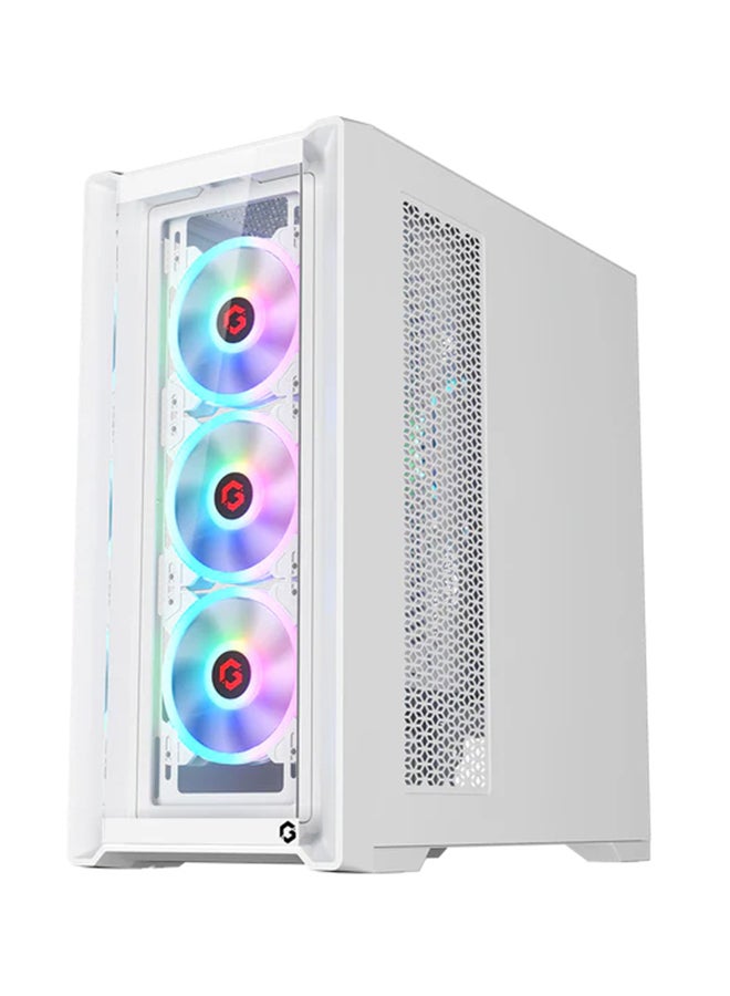 Vortex Arctic Series Mid Tower Gaming Case - ARGB+Remote, 4 Fans Case White