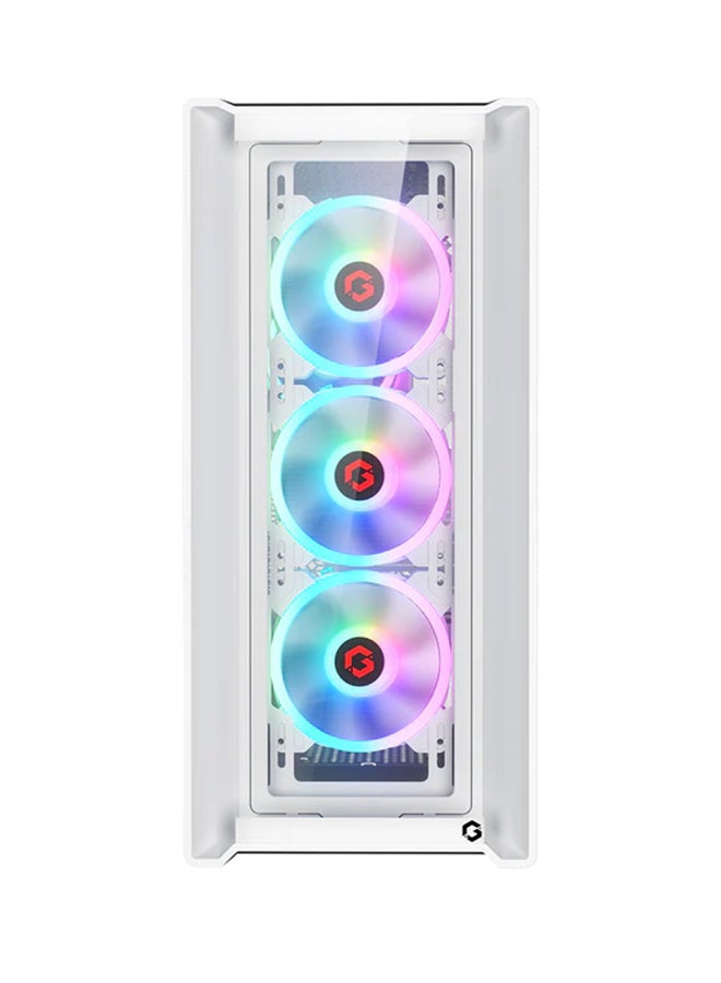 Vortex Arctic Series Mid Tower Gaming Case - ARGB+Remote, 4 Fans Case White