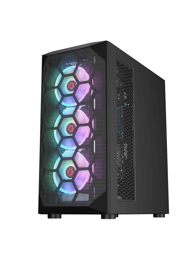 Emperor Arctic Series Mid Tower Gaming Case - ARGB+Remote, 7 Fans Case Black