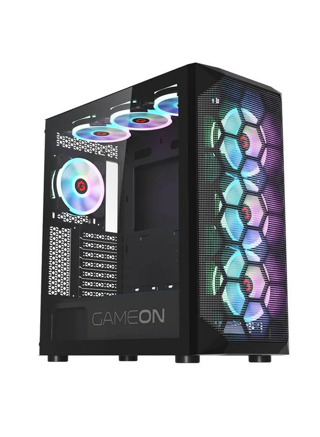 Emperor Arctic Series Mid Tower Gaming Case - ARGB+Remote, 7 Fans Case Black