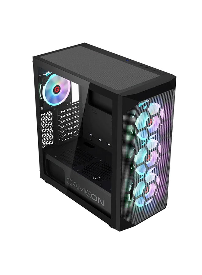 Emperor Arctic Series Mid Tower Gaming Case - ARGB+Remote, 7 Fans Case Black