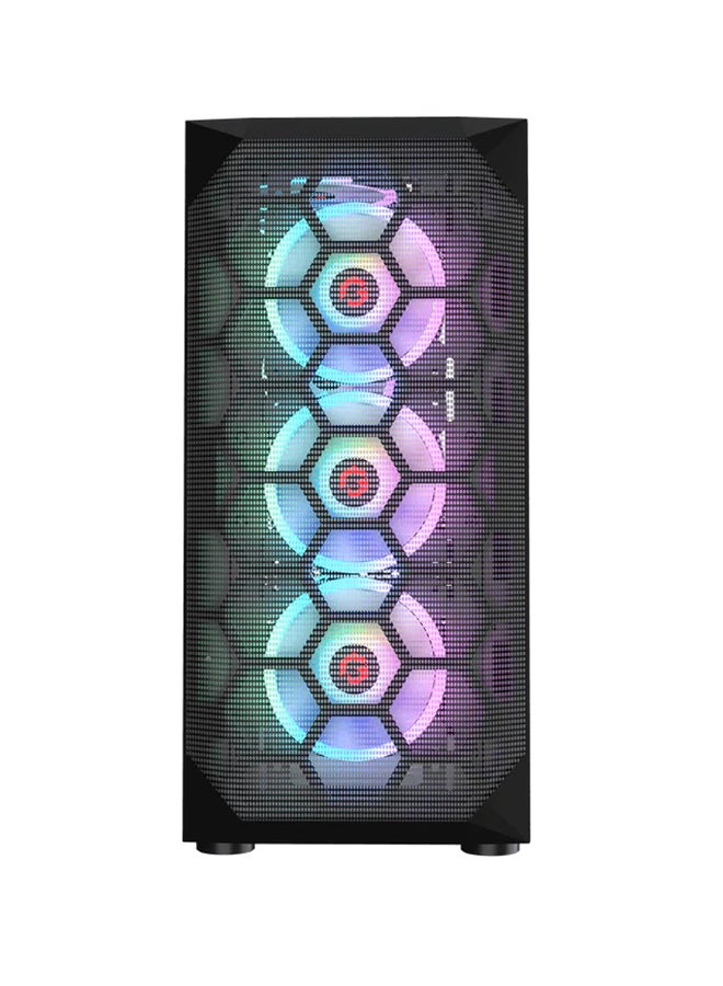 Emperor Arctic Series Mid Tower Gaming Case - ARGB+Remote, 7 Fans Case Black