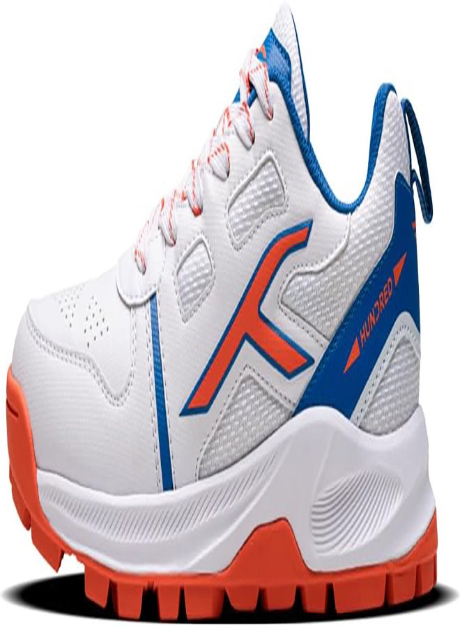 Hyperturf - Cricket Shoe - White/Blue/Orange (Uk 9) (Hkfs-4M023-5-9)