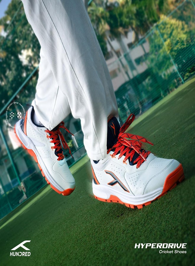 Hyperdrive - Cricket Shoe - White/Navy/Orange (Uk 10) (Hkfs-4M024-3-10)