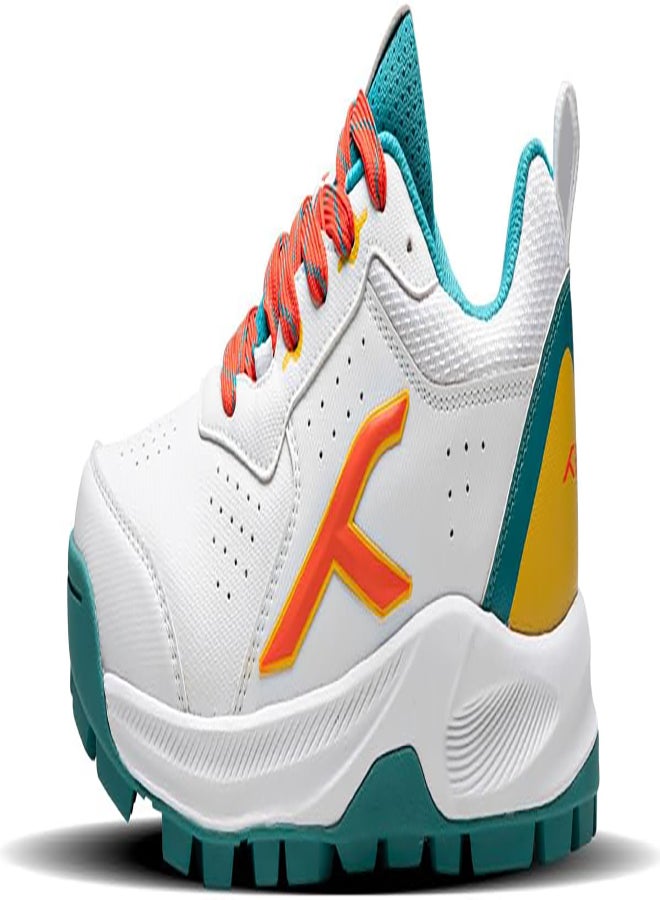 Hyperdrive - Cricket Shoe - White/ Lt Green/Orange (Uk 7) (Hkfs-4M024-2-7)