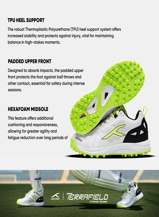 Terrafield - Cricket Shoe - White/Lime/Black (Uk 8) (Hkfs-4M026-3-8)