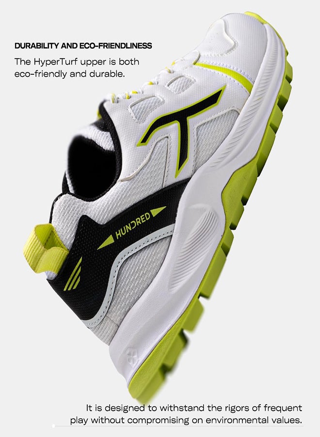 Hyperturf - Cricket Shoe - White/Lime/Black (Uk 10) (Hkfs-4M023-3-10)