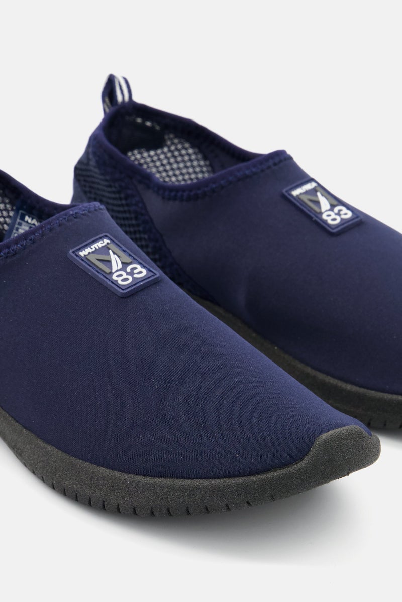 Men Slip On Brand Logo Casual Shoes, Navy