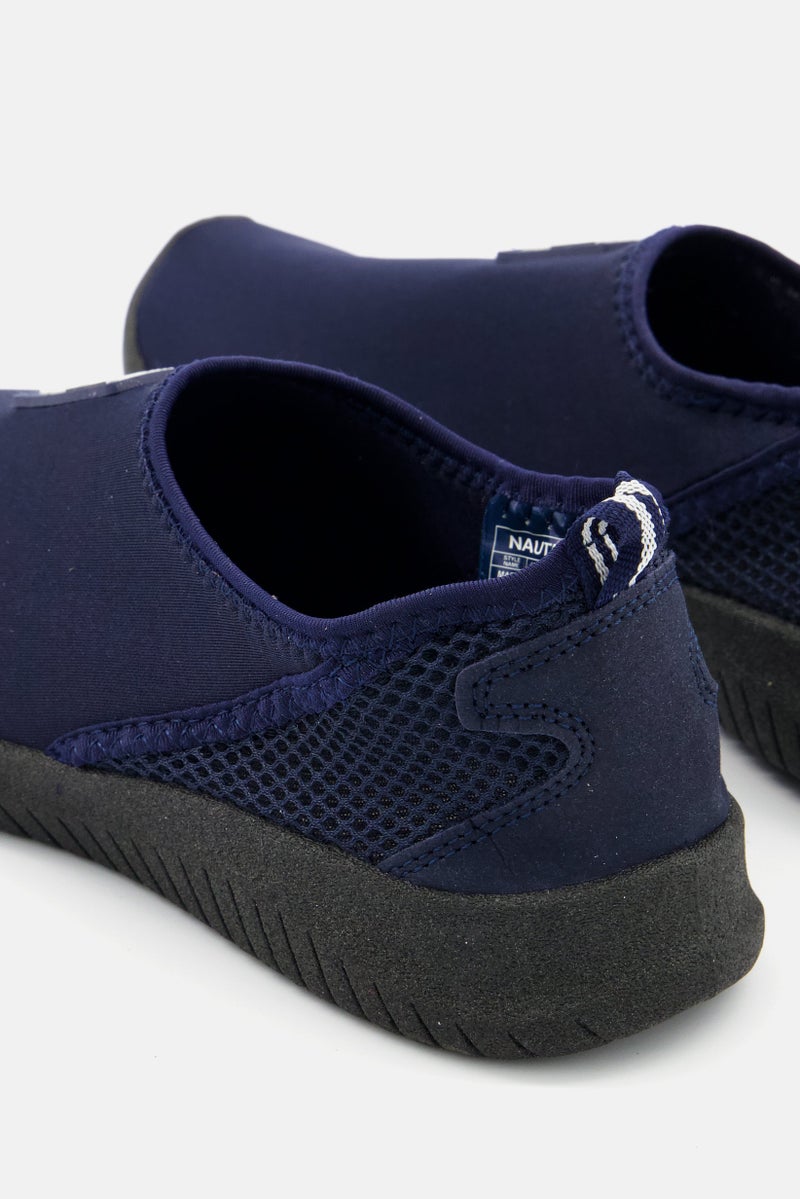 Men Slip On Brand Logo Casual Shoes, Navy