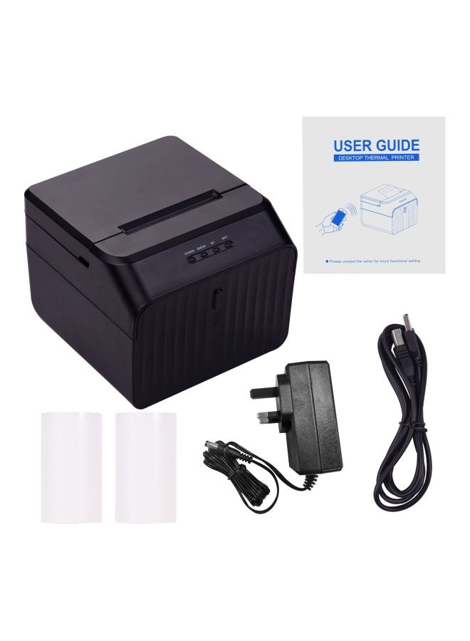 Thermal Desktop Receipt Printer 11x11.5x9cm Black