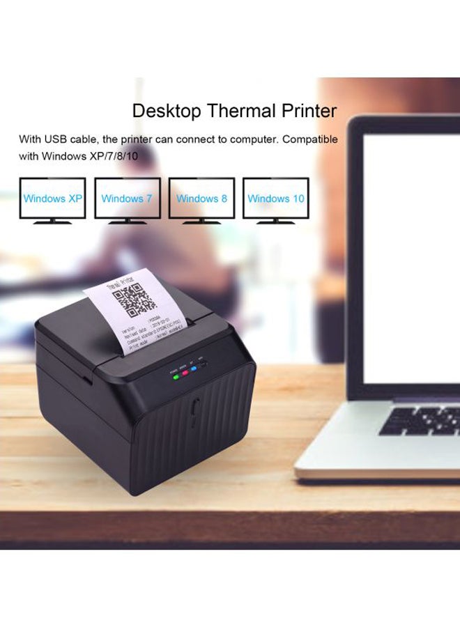 Thermal Desktop Receipt Printer 11x11.5x9cm Black