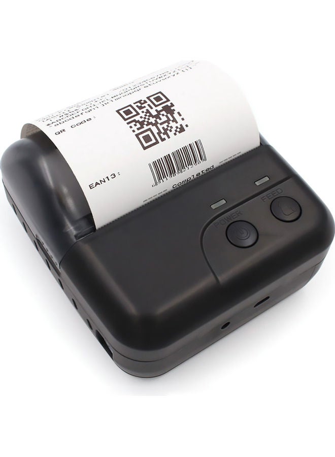 Mini Portable Thermal Wireless Receipt Printer USB BT Connection Support ESC/POS Command Compatible With Windows Android iOS For Supermarket Store Restaurant Black