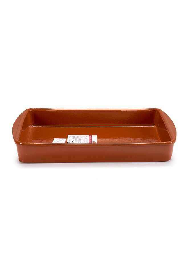 Brown Terracotta Deep Rectangular Plate 38 cm ,Spain