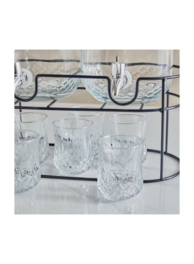 Coolers 9-Piece Glass Dispenser Set 37.6 x 41.6 x 17.8 cm