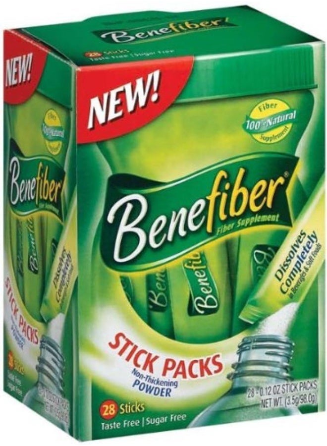 Benefiber Unflavored Sticks, 28 Count (Pack of 2)