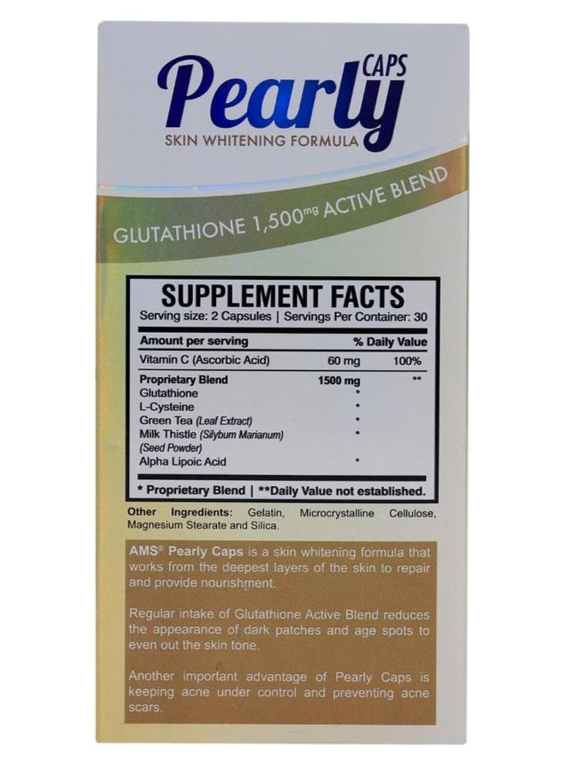 Pearly Skin Whitening Glutathione Supplement Capsules For Radiant & Bright Skin, Pack of 60's