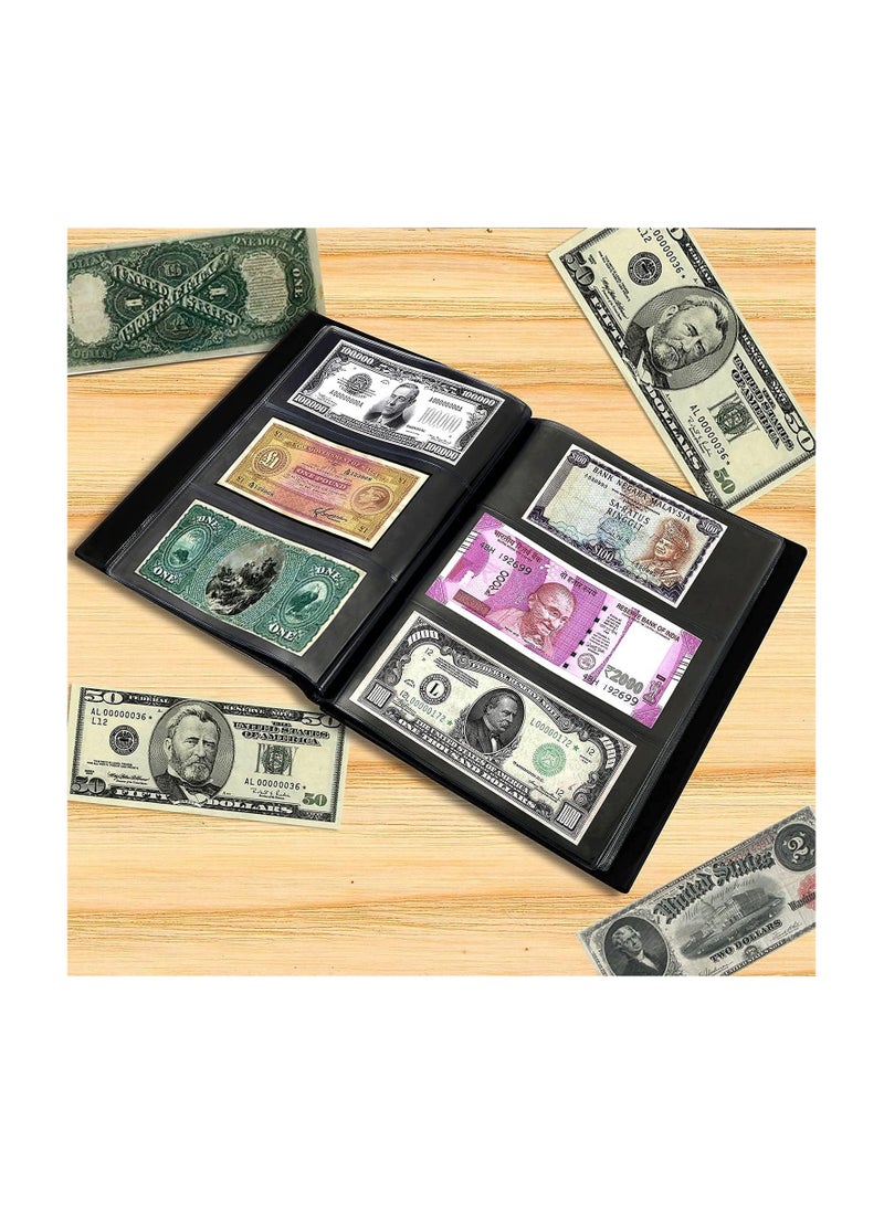 Mahogany Life Currency Note Collection Album with Leather Cover (102 Pockets)