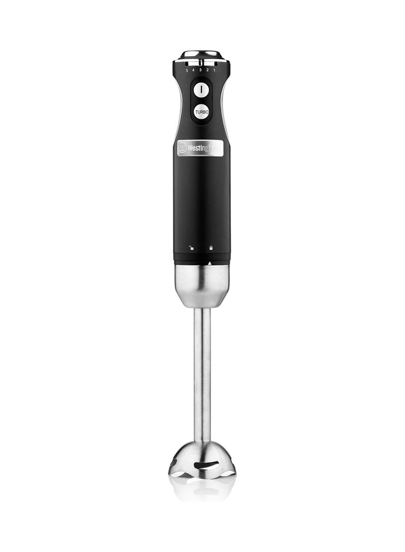 Westinghouse Retro Hand Blender - 600W Handheld Stick Blender for Kitchen - Stainless Steel Electric Soup Blender - Food Mixer with Various Speeds and Turbo Setting - Black