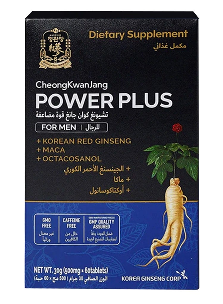 Power Plus Korean Red Ginseng + MACA + Octacosanol Tablet 500mg For Men 60's