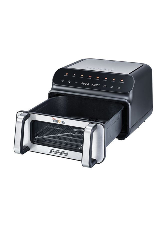 5-in-1 Pizza Grill Aerofry Oven, 10.5L, LED Touch Panel, 8 Presets, 80-230°C Adjustable Temp, 60-Min Timer, Preheat Function, 10