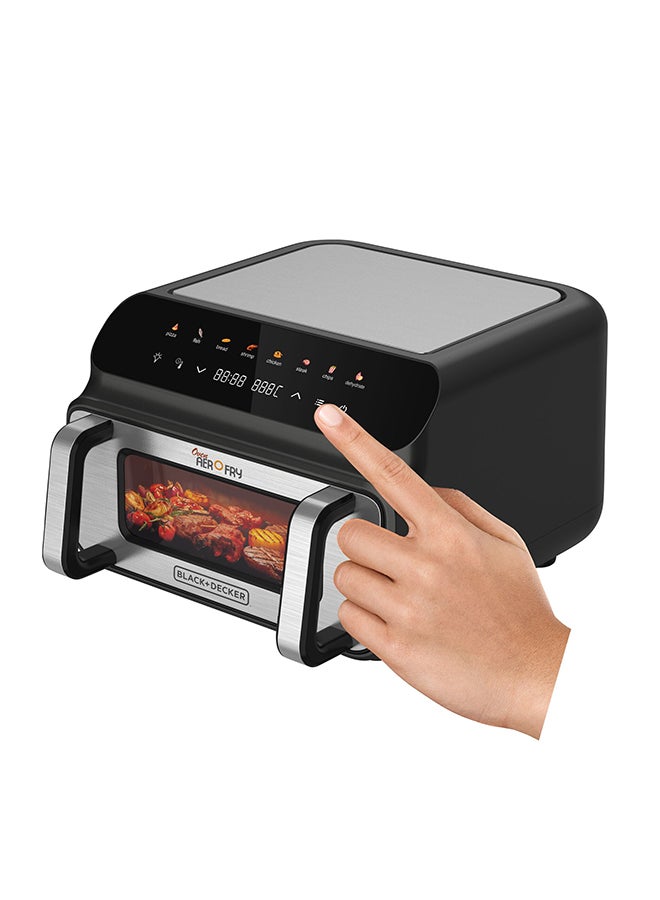 5-in-1 Pizza Grill Aerofry Oven, 10.5L, LED Touch Panel, 8 Presets, 80-230°C Adjustable Temp, 60-Min Timer, Preheat Function, 10