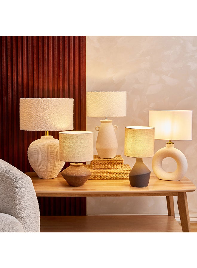 Novalie Ceramic Table Lamp with Berber Fleece Shade 37 x 58 x 37 cm