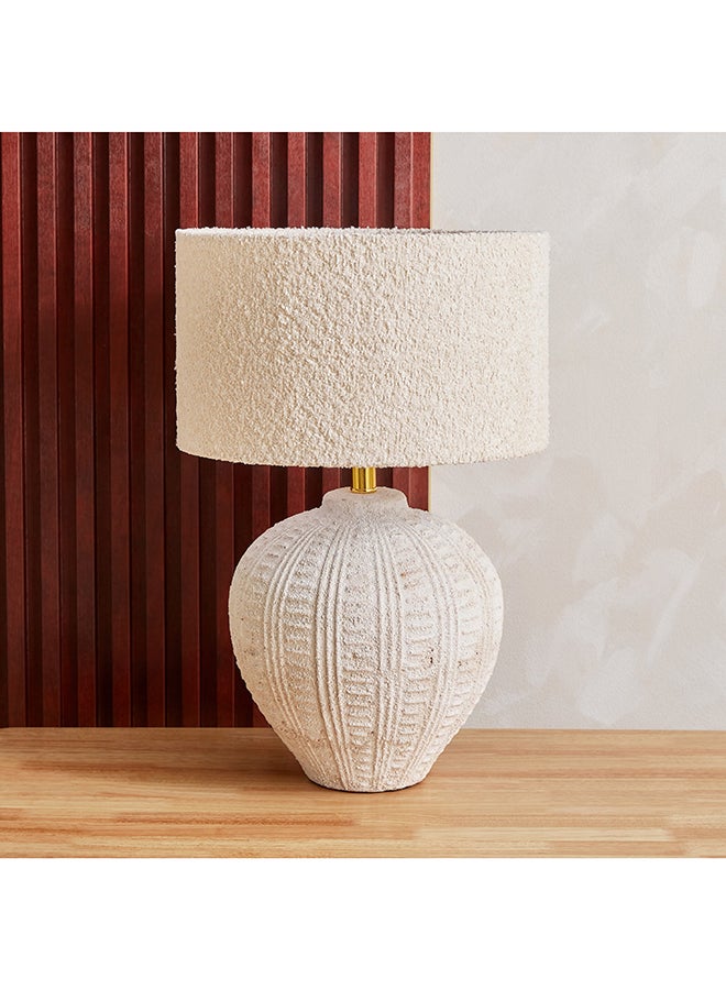 Novalie Ceramic Table Lamp with Berber Fleece Shade 37 x 58 x 37 cm