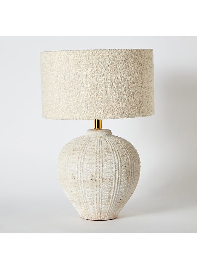 Novalie Ceramic Table Lamp with Berber Fleece Shade 37 x 58 x 37 cm